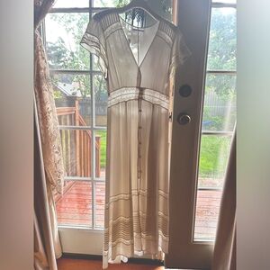 Reformation Lace Button-Up Dress